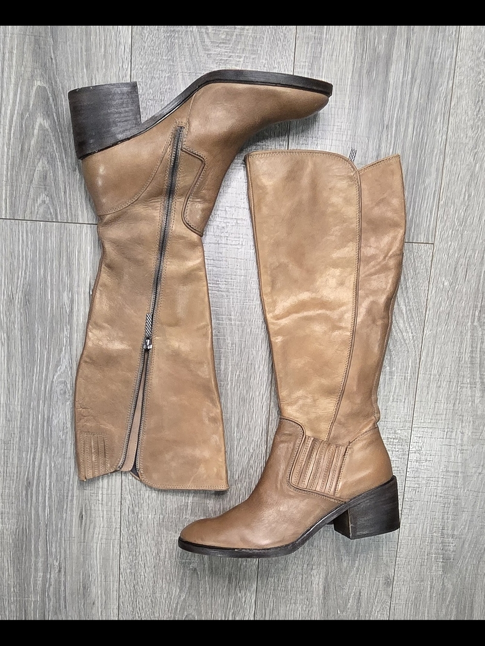 Donald J Pliner Women’s Brown Leather Knee High Boots Size 10M Western Riding.